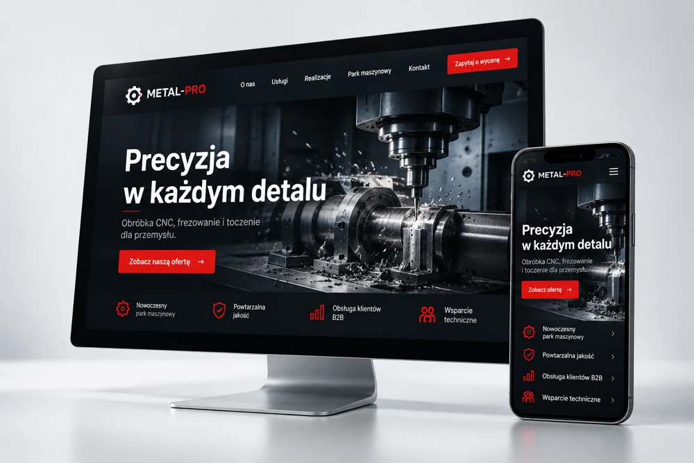 Koncepcja strony firmy przemysłowej